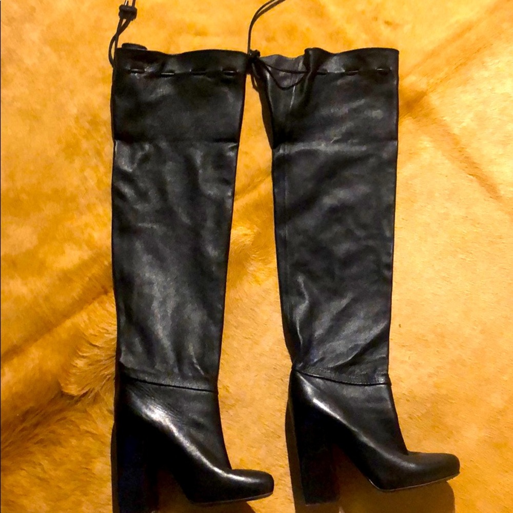 Lanvin butter soft black leather knee boots